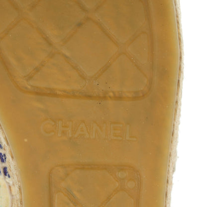 Chanel Fabric Striped Patent CC Espadrilles 39 Multicolor Black 7 of 9