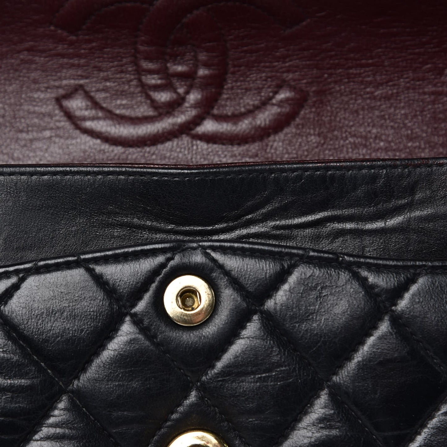 Lambskin Quilted Small Double Flap Black