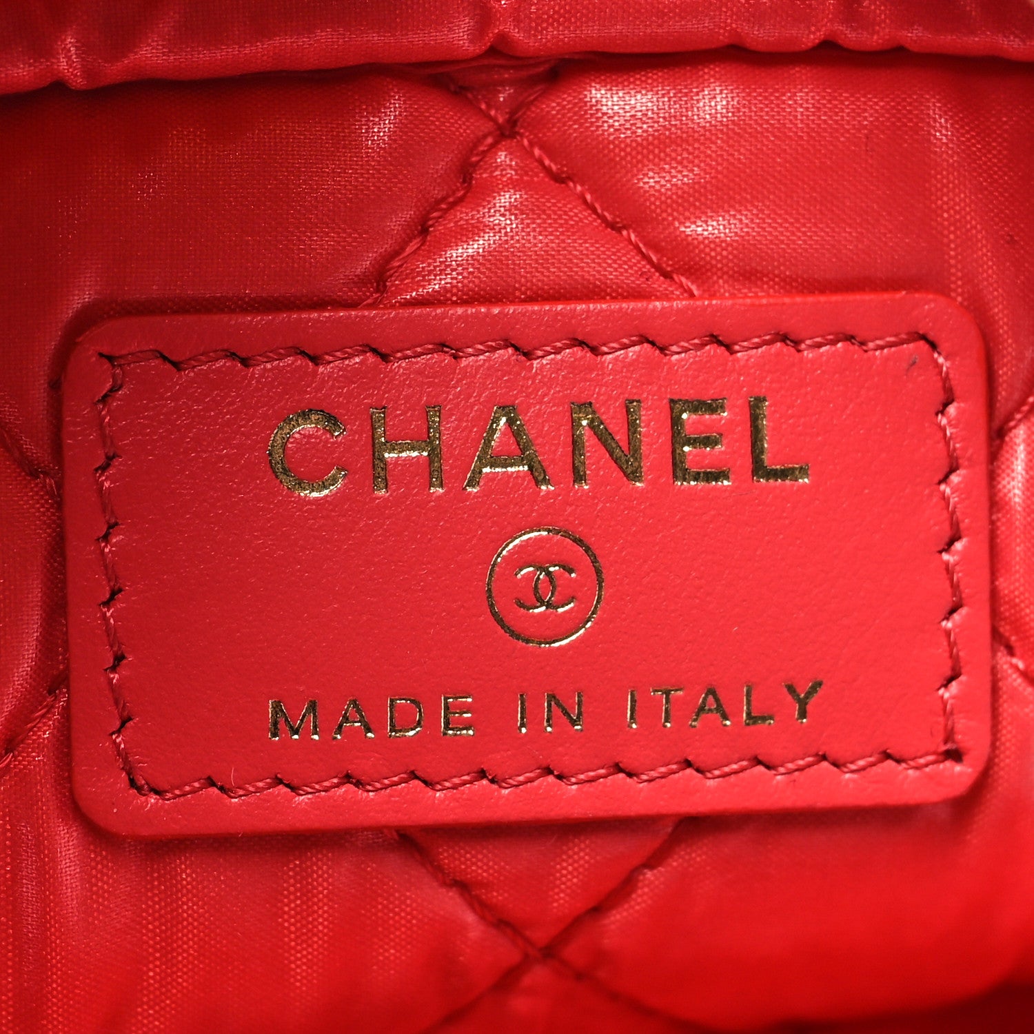 Chanel Caviar Quilted Medium Curvy Pouch Cosmetic Case Red 6 of 10