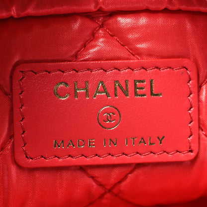 Chanel Caviar Quilted Medium Curvy Pouch Cosmetic Case Red 6 of 10