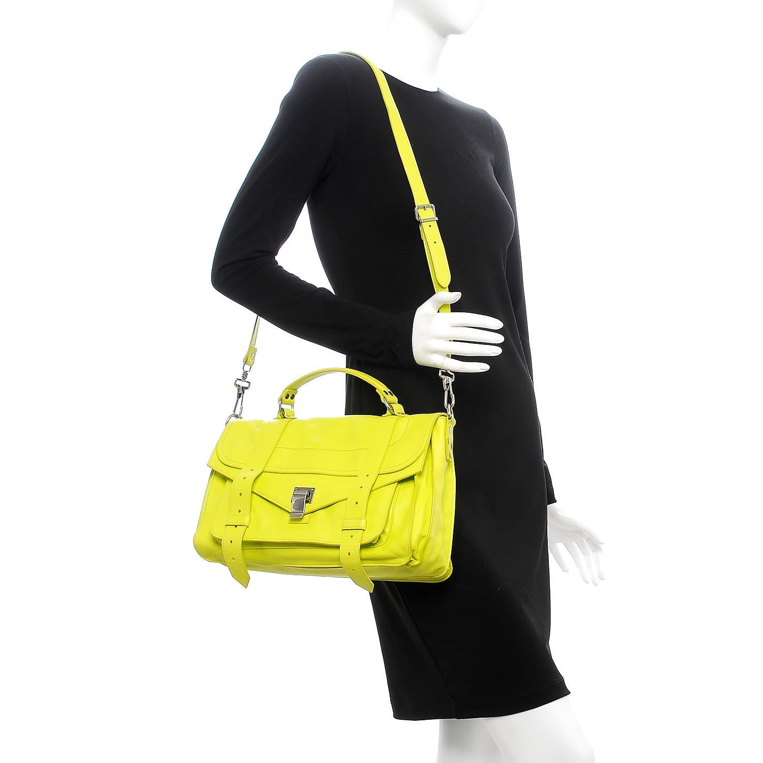Proenza Schouler Lambskin Medium PS1 Satchel Sulfur 2 of 14