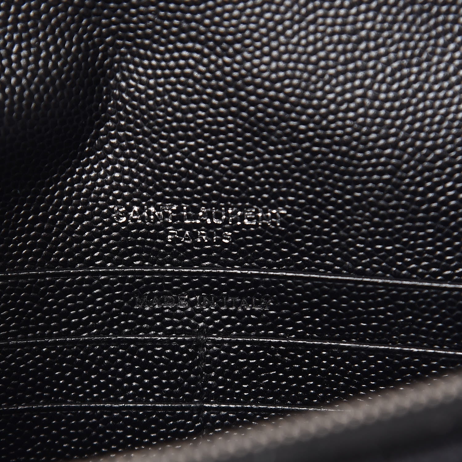 Saint Laurent Grain De Poudre Matelasse Chevron Monogram Envelope Chain Wallet Black 8 of 9