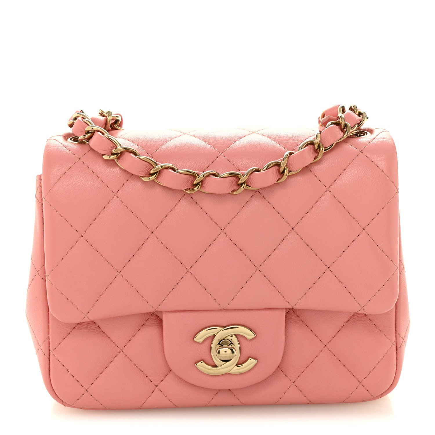 Chanel Lambskin Quilted Mini Square Flap Pink 1 of 10
