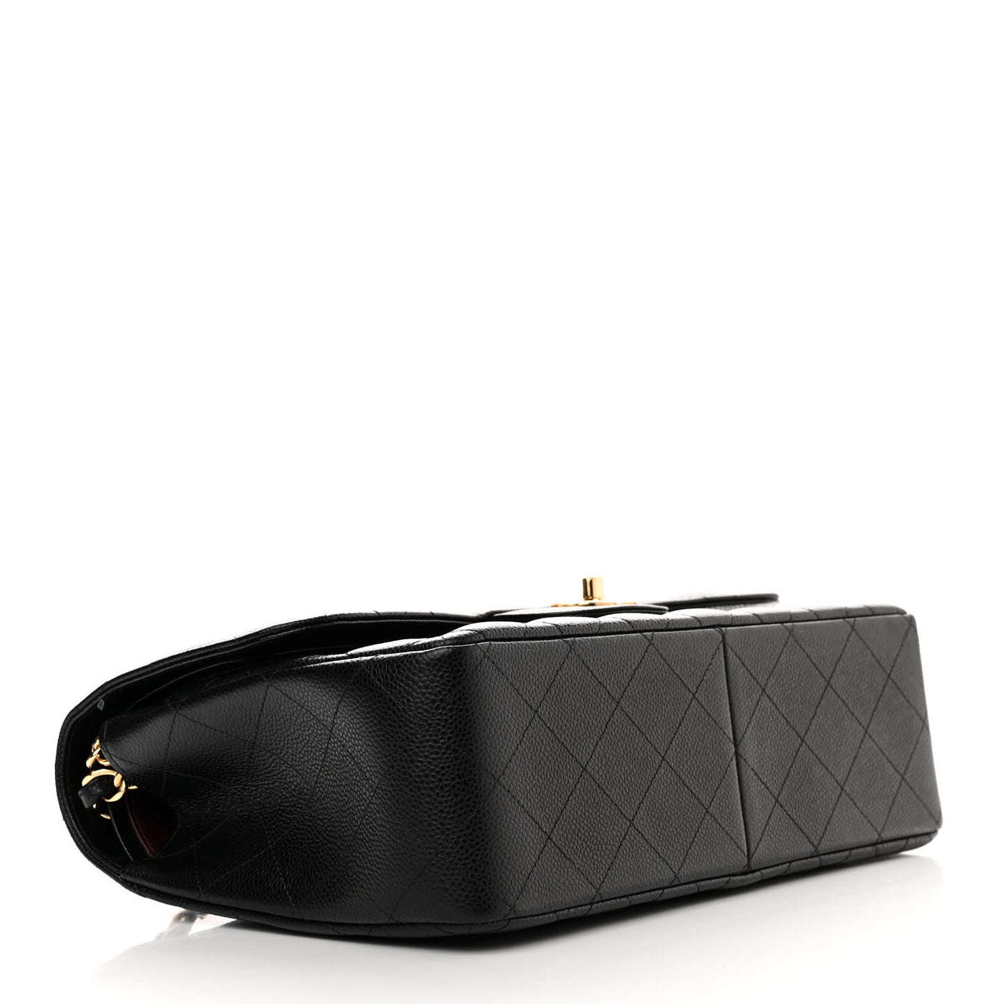 Caviar Quilted Jumbo Double Flap Black