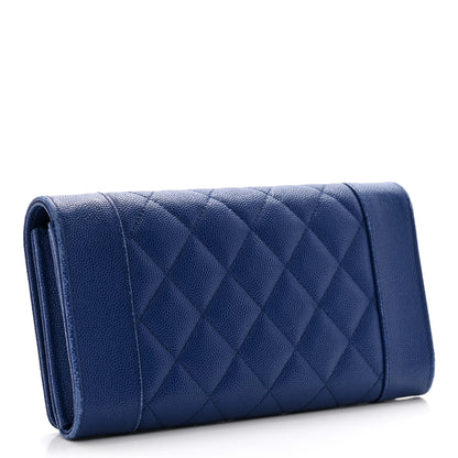 Chanel Caviar Quilted Mademoiselle Vintage Flap Wallet Blue 3 of 11