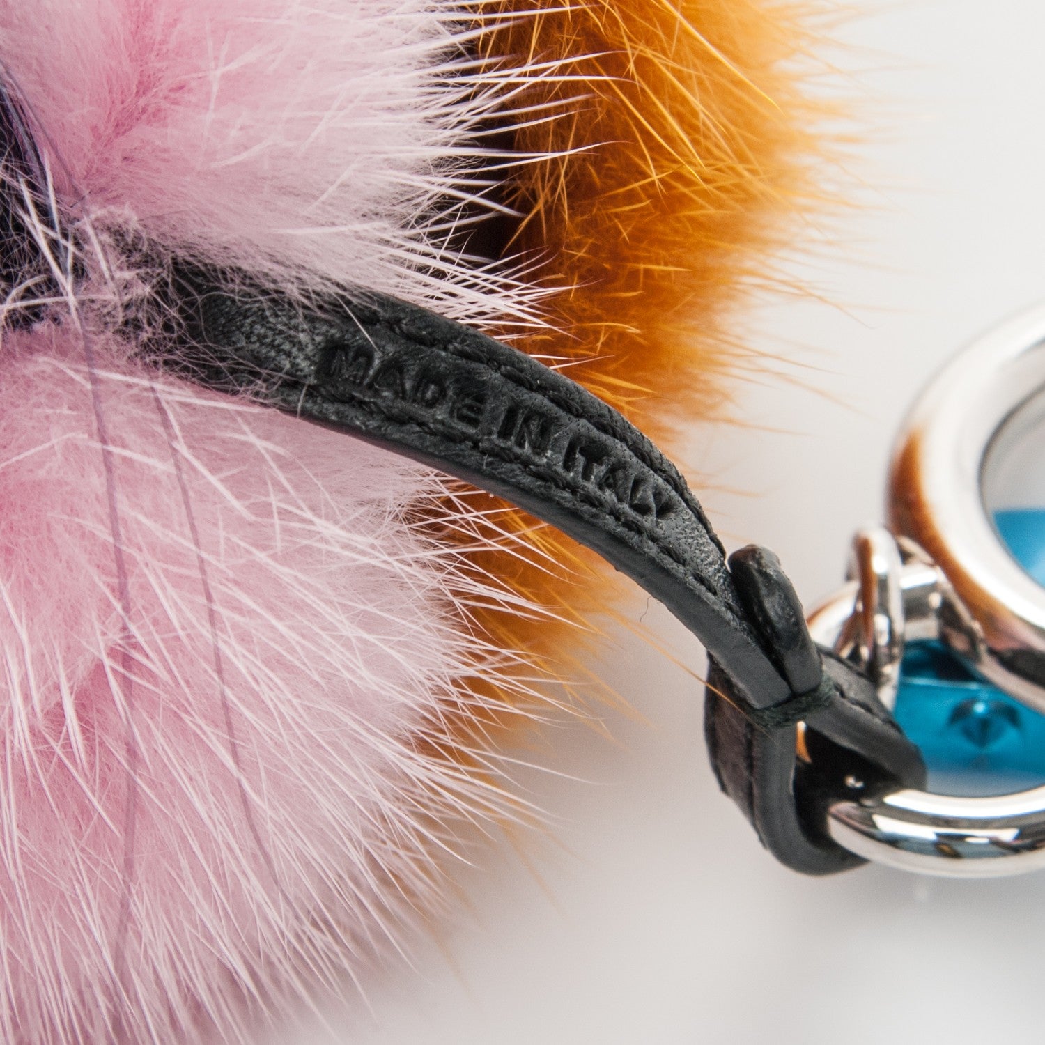 Fendi Mink Goat Fur QuTweet Bag Bug Charm Marshmallow Black 5 of 5