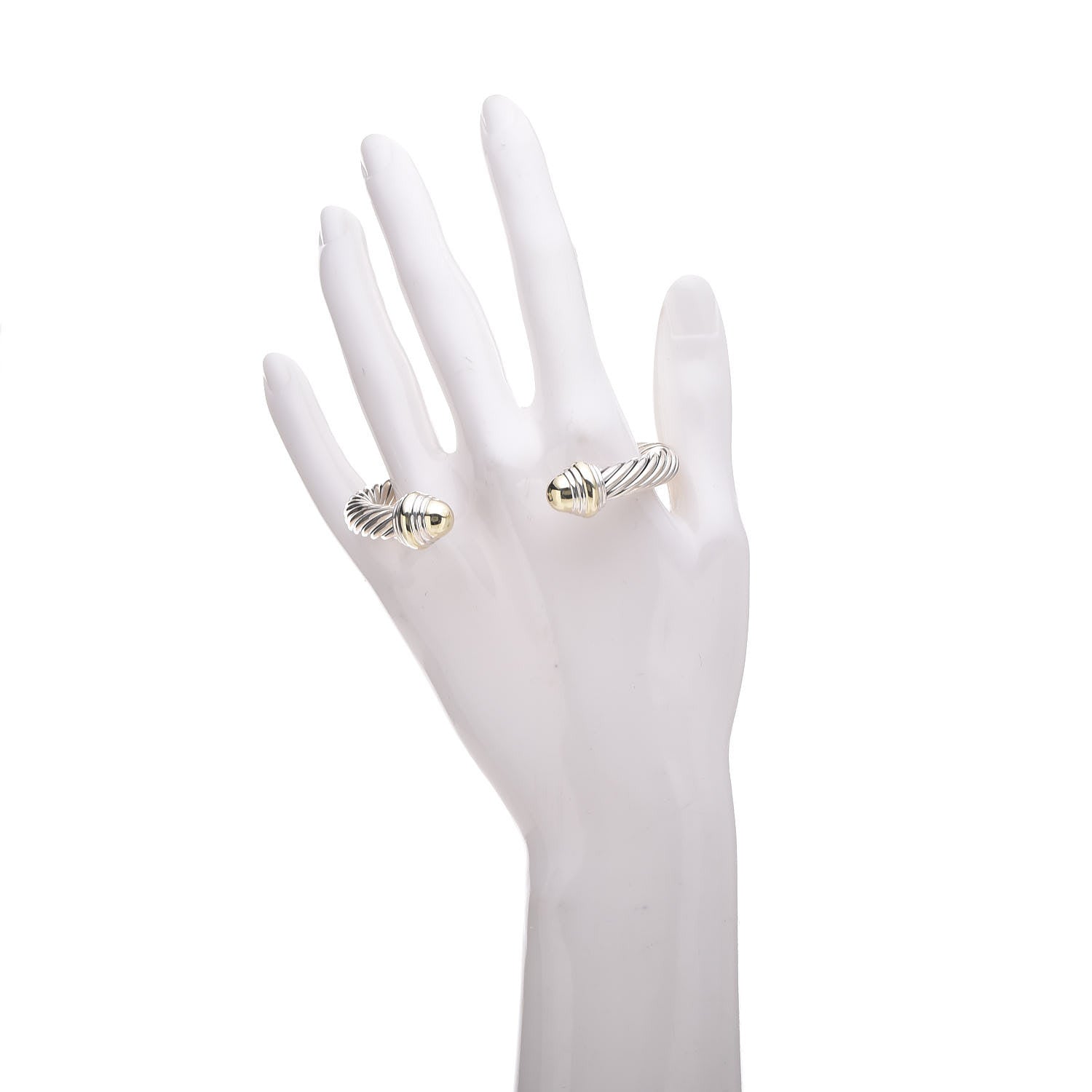 David Yurman Sterling Silver 14K Yellow Gold 7mm Cable Classics Bracelet 2 of 5