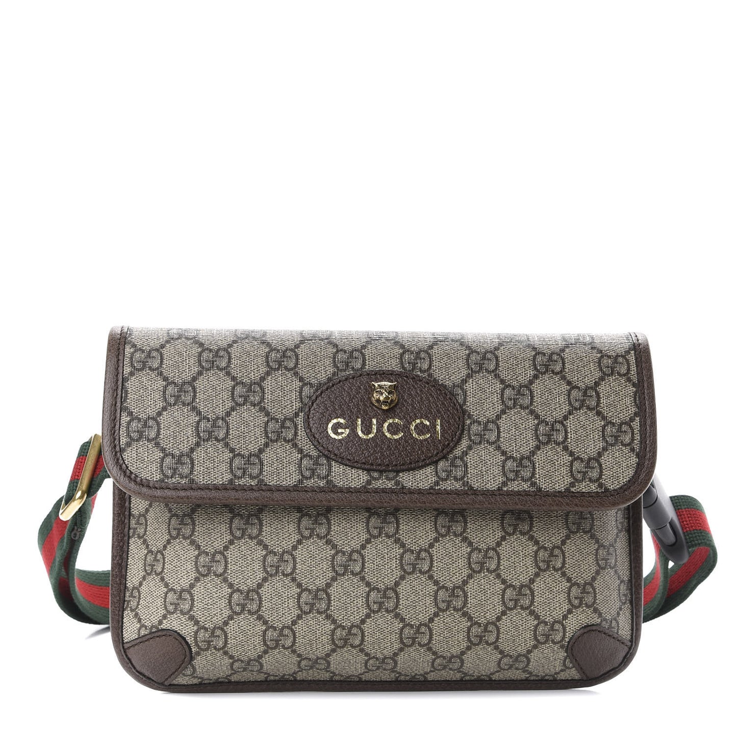 GG Supreme Monogram Neo Vintage Web Belt Bag Brown