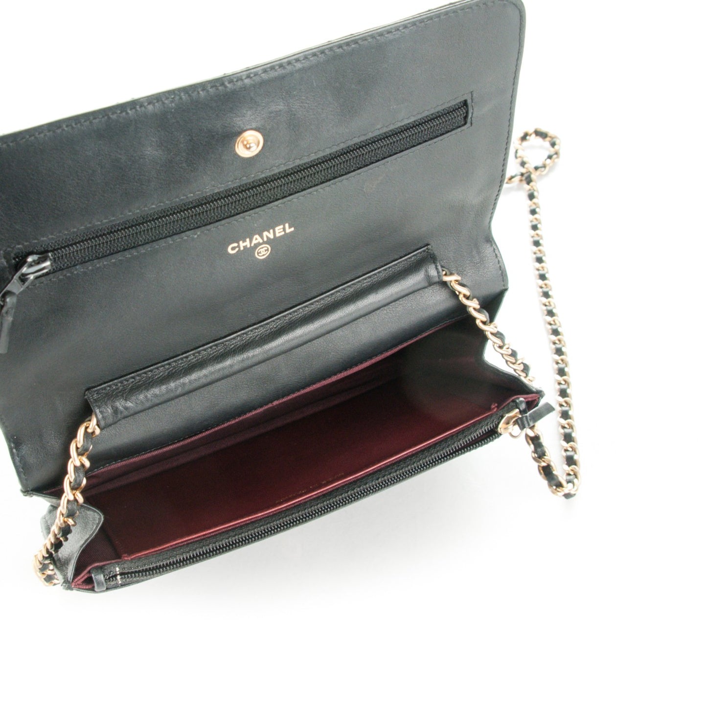 Aged Calfskin Quilted Reissue Wallet On Chain WOC Black