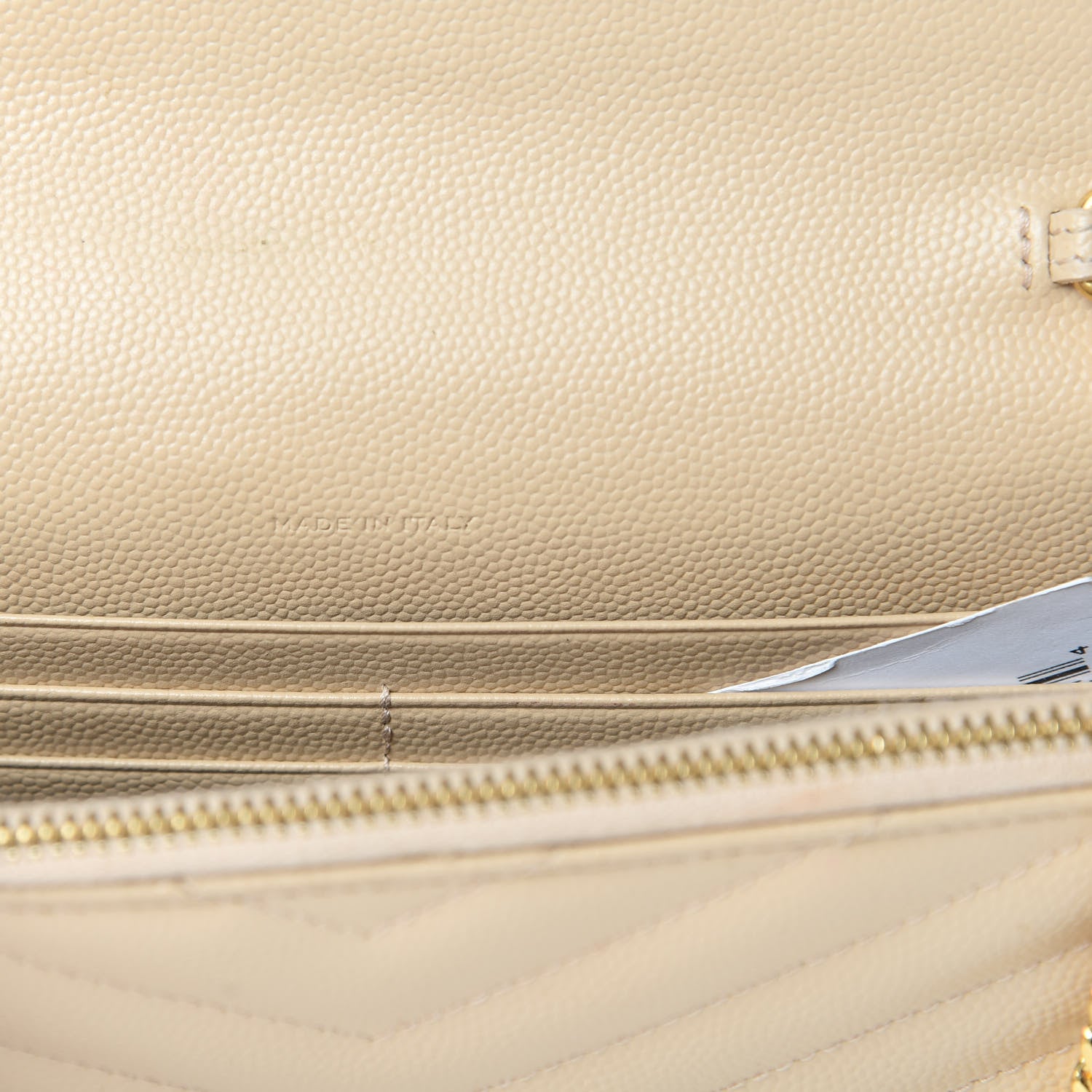 Saint Laurent Grain De Poudre Matelasse Chevron Monogram Envelope Chain Wallet Nude Powder 7 of 18
