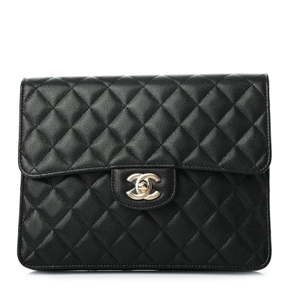 Chanel Caviar Quilted Square Flap Clutch Black 1 of 7