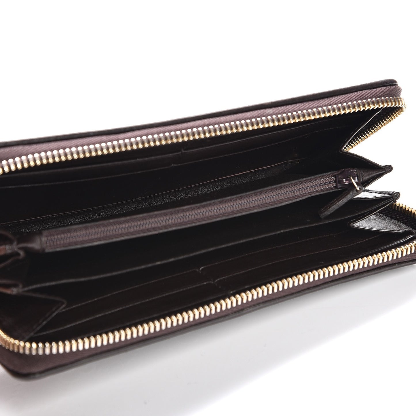 Guccissima Sukey Zip Around Wallet Dark Brown