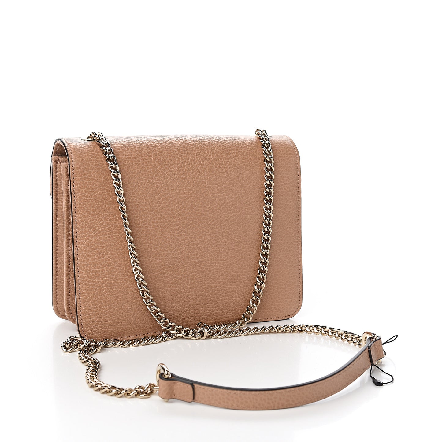 Dollar Calfskin Small Interlocking G Shoulder Bag Camelia