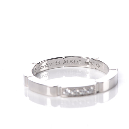 Cartier 18K White Gold Diamond Maillon Panthere Wedding Band Ring 53 6.25 4 of 5