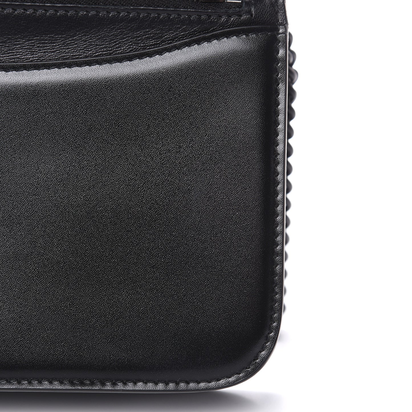 Smooth Calfskin B Wallet on Chain Black