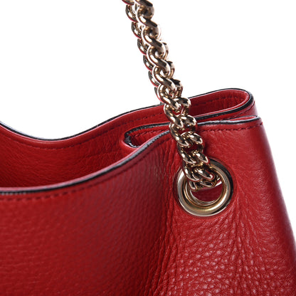 Gucci Pebbled Calfskin Large Soho Chain Shoulder Bag Tabasco Red 15 of 20