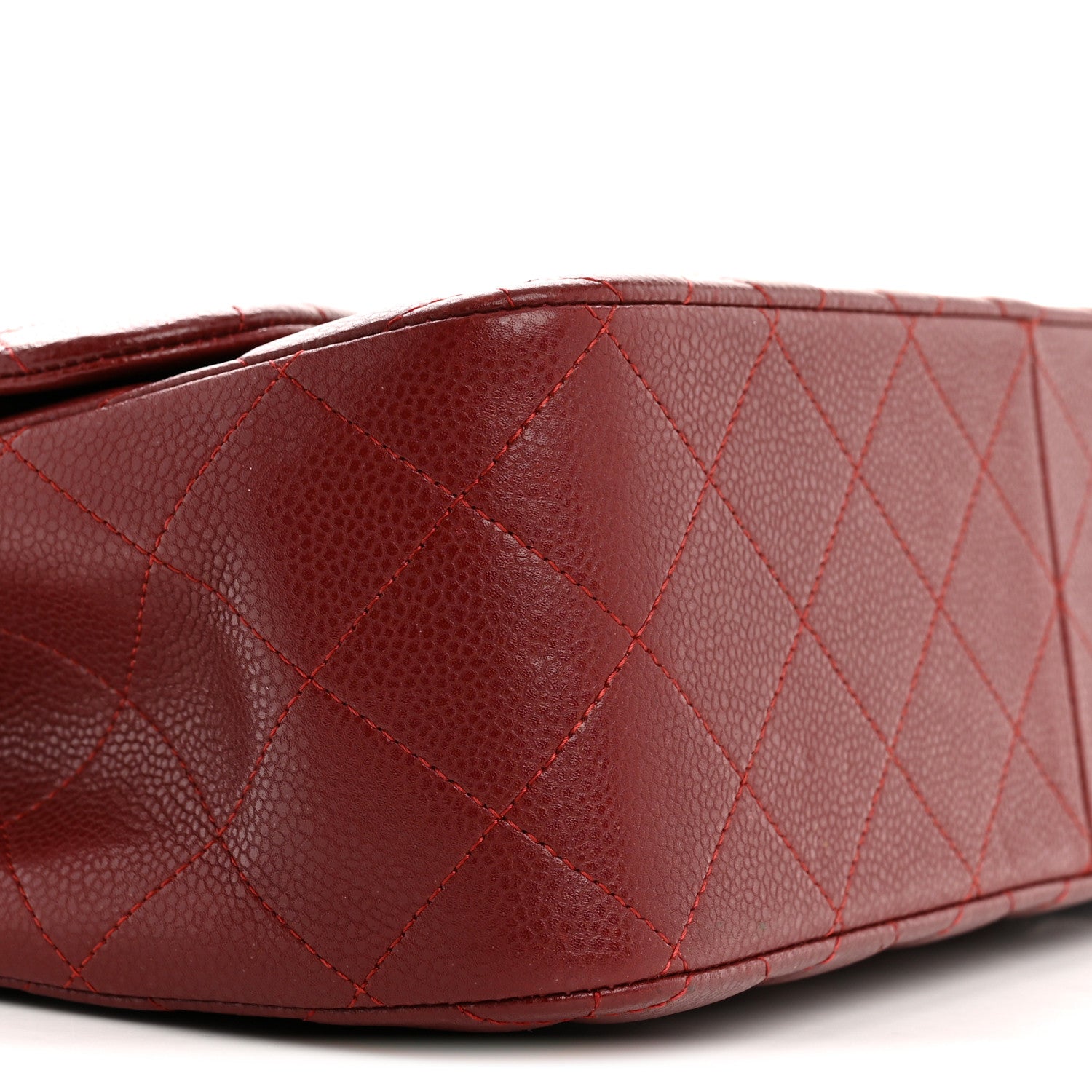 Chanel Caviar Quilted Jumbo Double Flap Dark Red 9 of 10