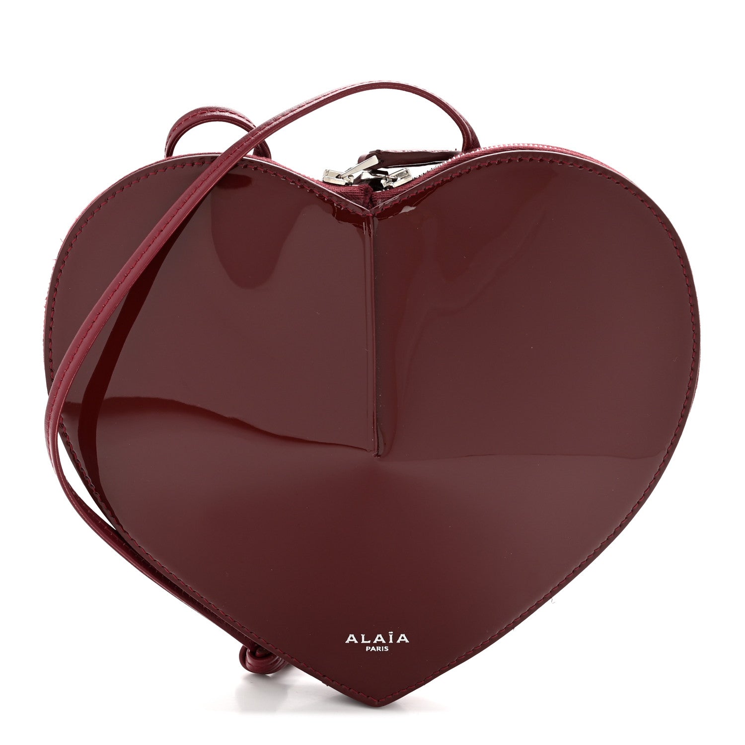 Alaia Patent Calfskin Le Coeur Bag Garnet Red 1 of 11