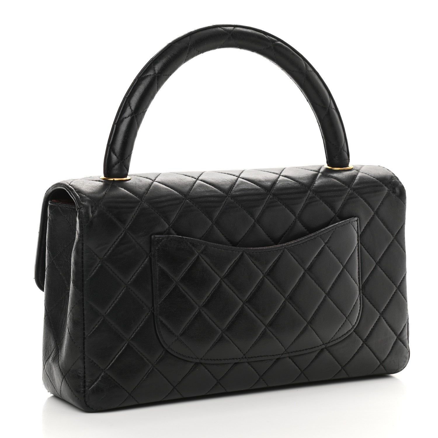 Chanel Lambskin Quilted Medium Rectangular Kelly Flap Bag Black 2 of 13