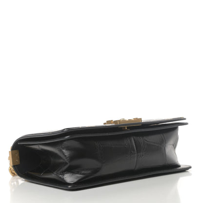 Chanel Calfskin Crocodile Embossed Graffiti Cocodile Medium Boy Flap Black 4 of 13
