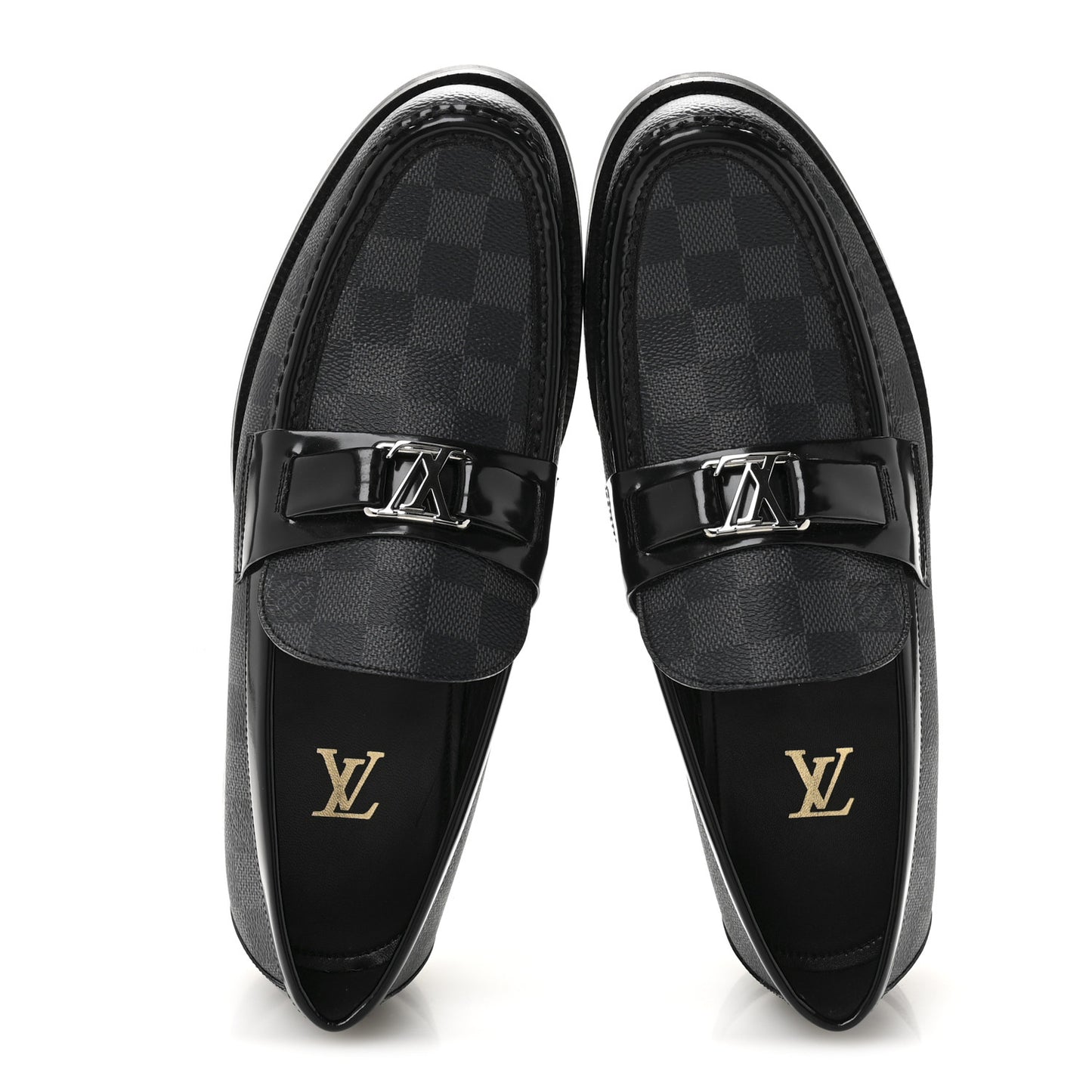 Damier Graphite Calfskin Mens Major Loafers 8