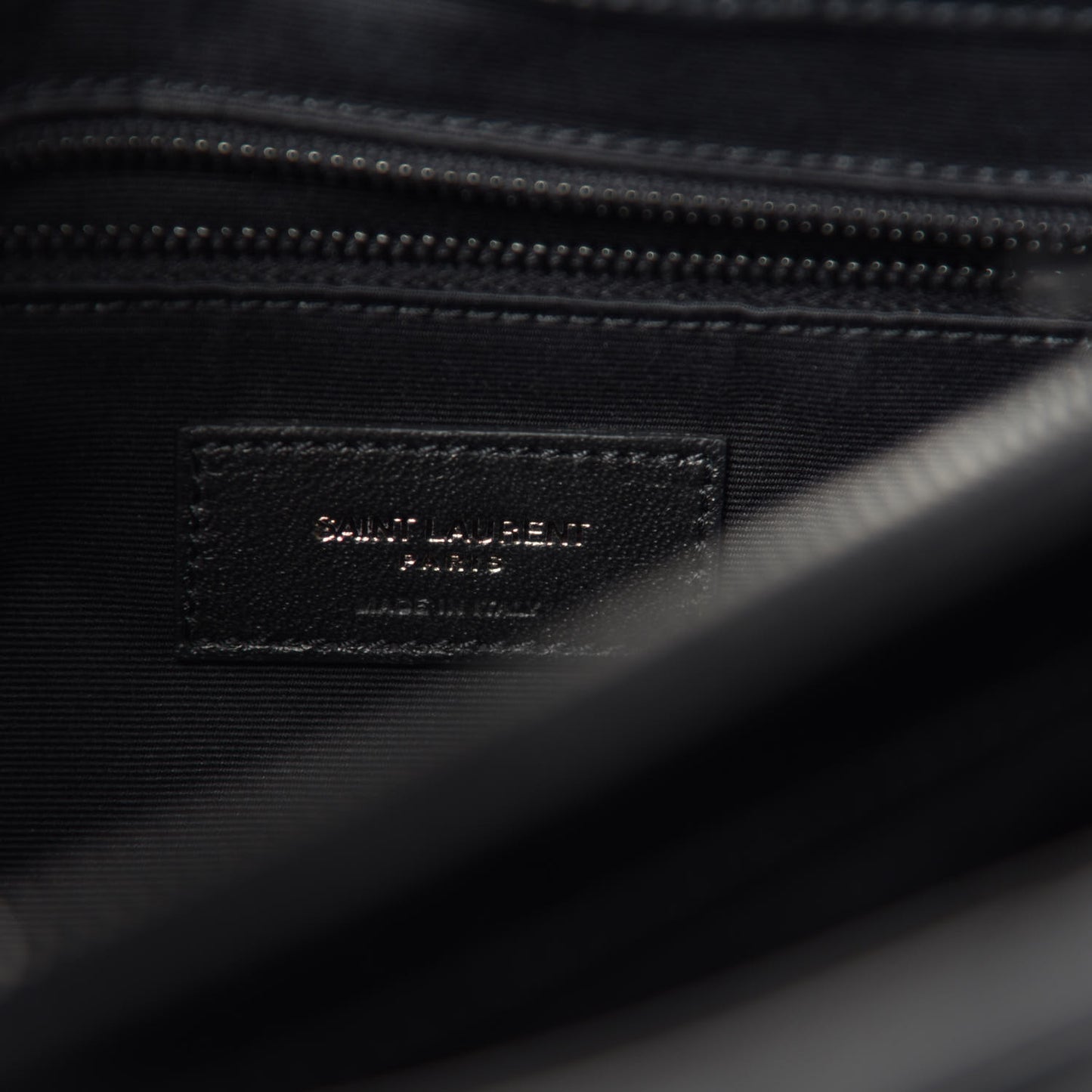 Calfskin Y Quilted Monogram Medium Loulou Chain Satchel Black