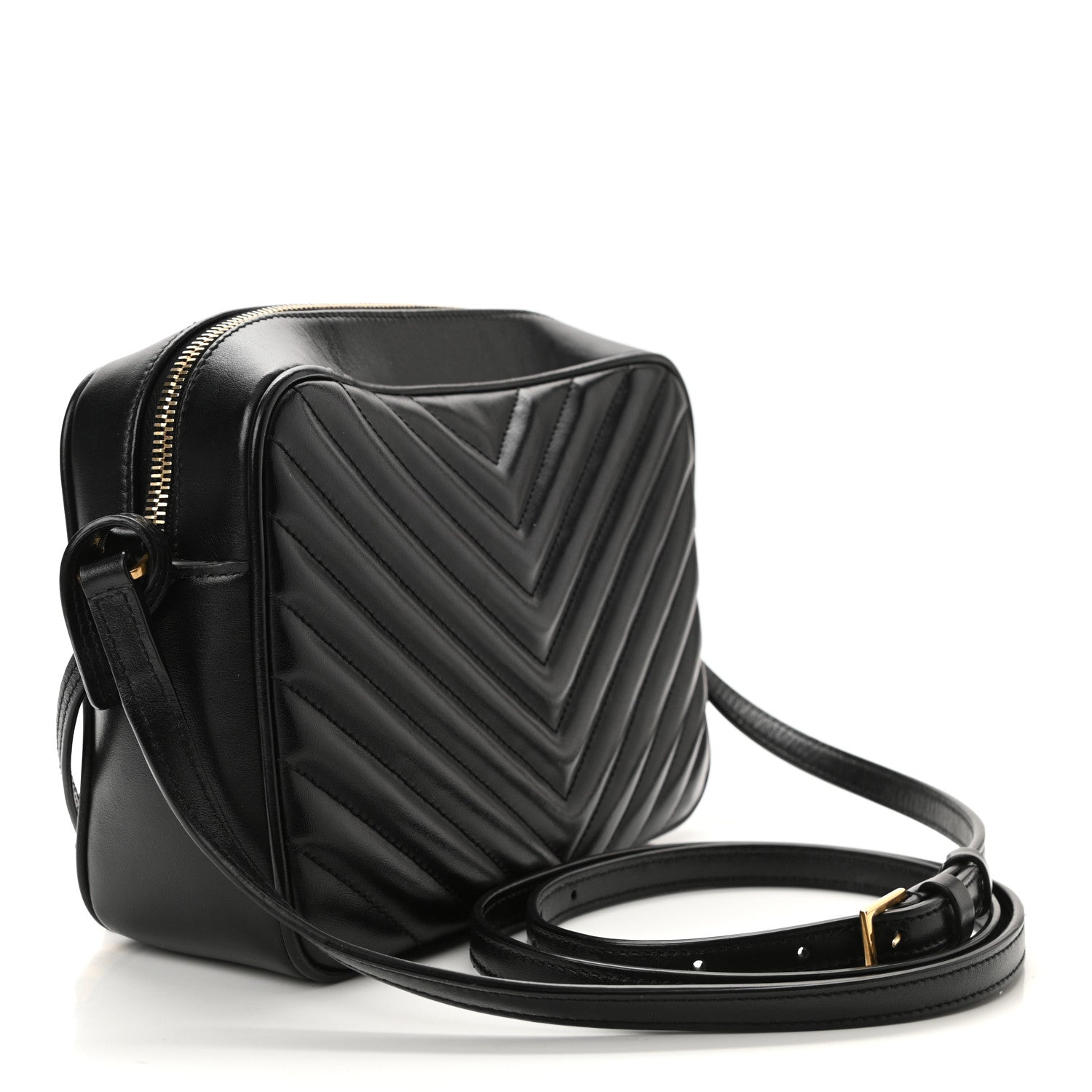 Saint Laurent Calfskin Matelasse Monogram Lou Camera Bag Black 3 of 10