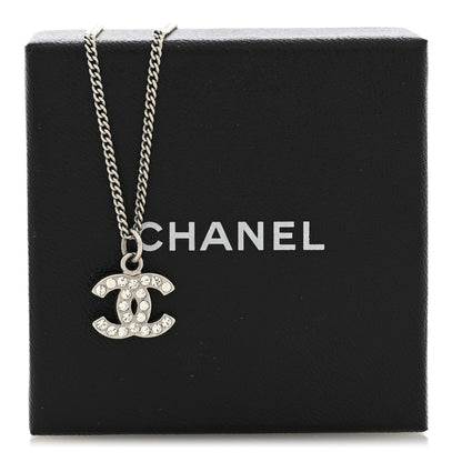 Chanel Crystal Timeless CC Necklace Silver 5 of 5
