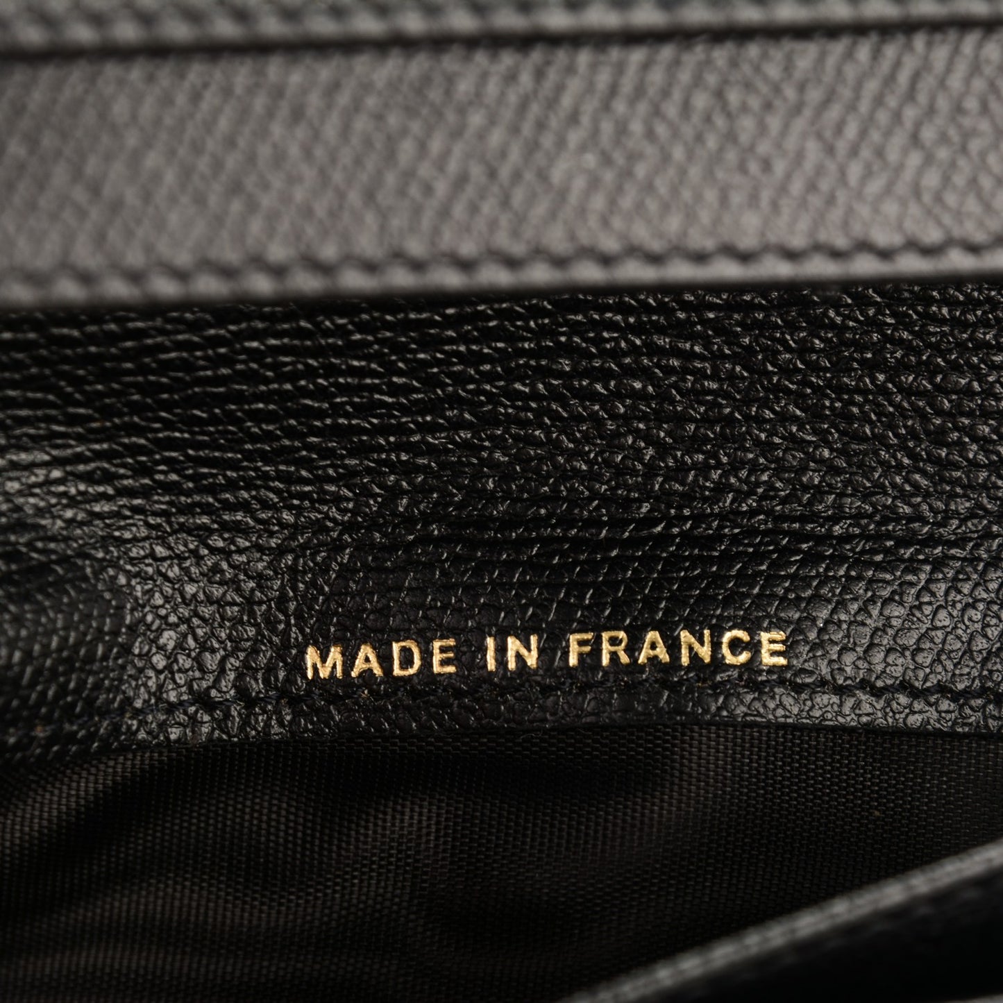 Grained Calfskin CC Button Yen Wallet Black