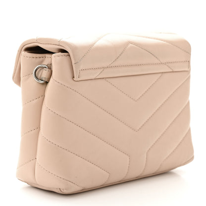 Saint Laurent Calfskin Y Quilted Monogram Toy Loulou Crossbody Bag Nude Powder 3 of 13