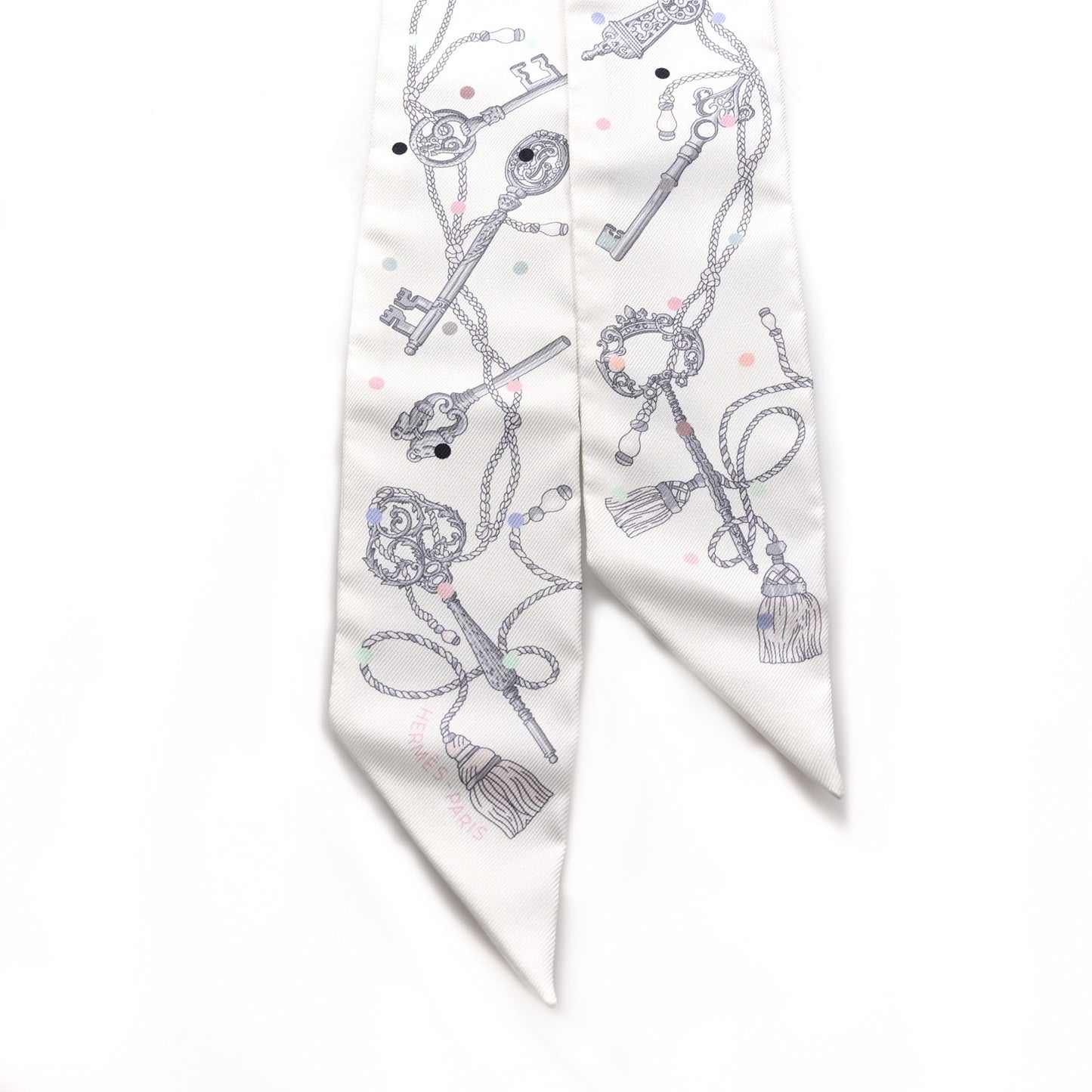 Silk Les Cles A Pois Twilly White Gris Acier