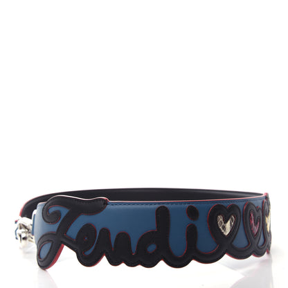 Fendi Vitello Century Elaphe Open Your Heart Bi-Color Strap You Balena Black 6 of 7