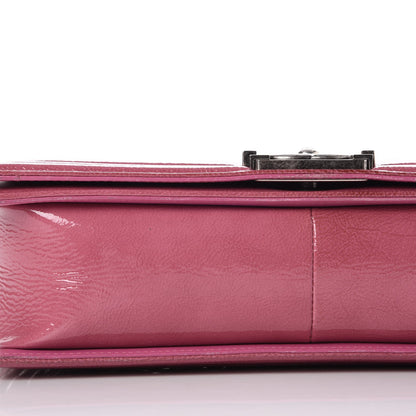 Chanel Distressed Patent Quilted New Medium Boy Flap Pink 19 of 20