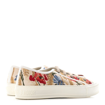 Christian Dior Canvas Floral Embroidered Womens Walk'N'Dior Low Top Sneakers 37.5 Multicolor 3 of 5