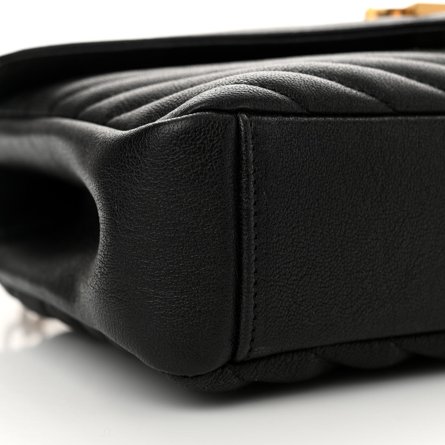 Saint Laurent Sheepskin Matelasse Chevron Monogram Medium College Bag Black 9 of 11