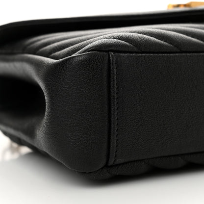 Saint Laurent Sheepskin Matelasse Chevron Monogram Medium College Bag Black 9 of 11