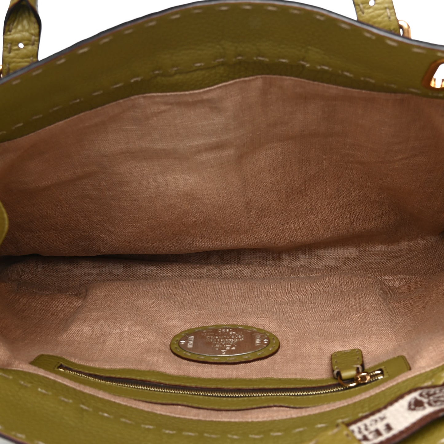 Calfskin Romano Selleria Villa Borghese Tote Green