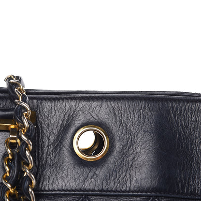 Chanel Lambskin Stitched Shopper Tote Navy 13 of 19