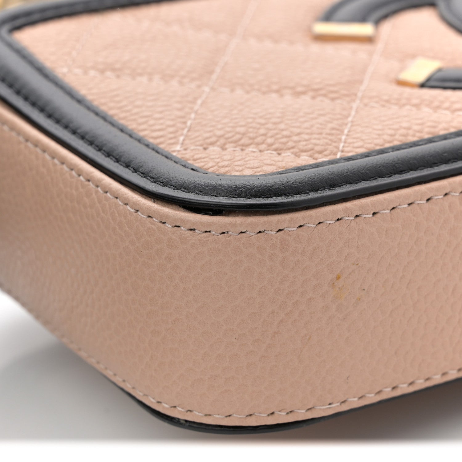 Chanel Caviar Quilted CC Filigree Clutch With Chain Beige Black 11 of 12