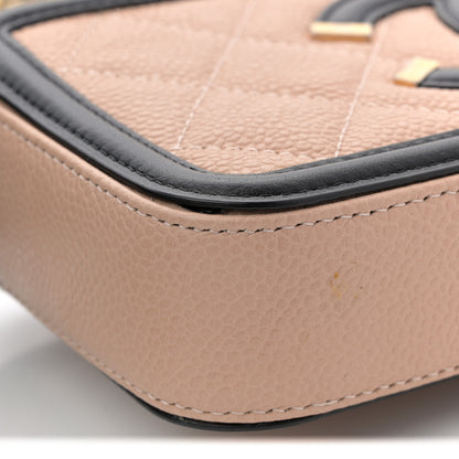 Chanel Caviar Quilted CC Filigree Clutch With Chain Beige Black 11 of 12