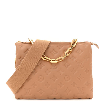 Louis Vuitton Lambskin Embossed Monogram Coussin PM Camel 1 of 14