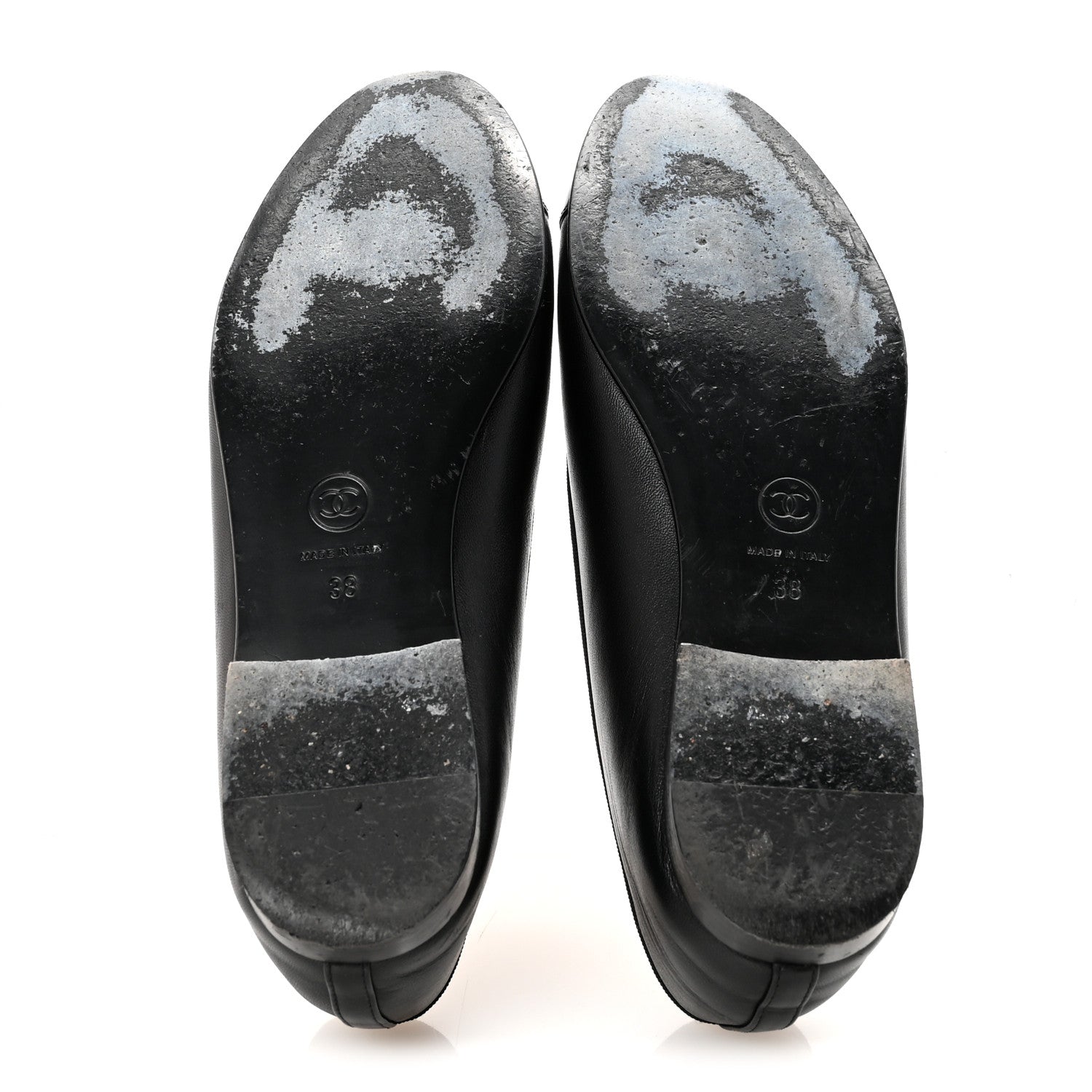 Chanel Lambskin Patent Cap Toe Ballerina Flats 38 Black 6 of 10