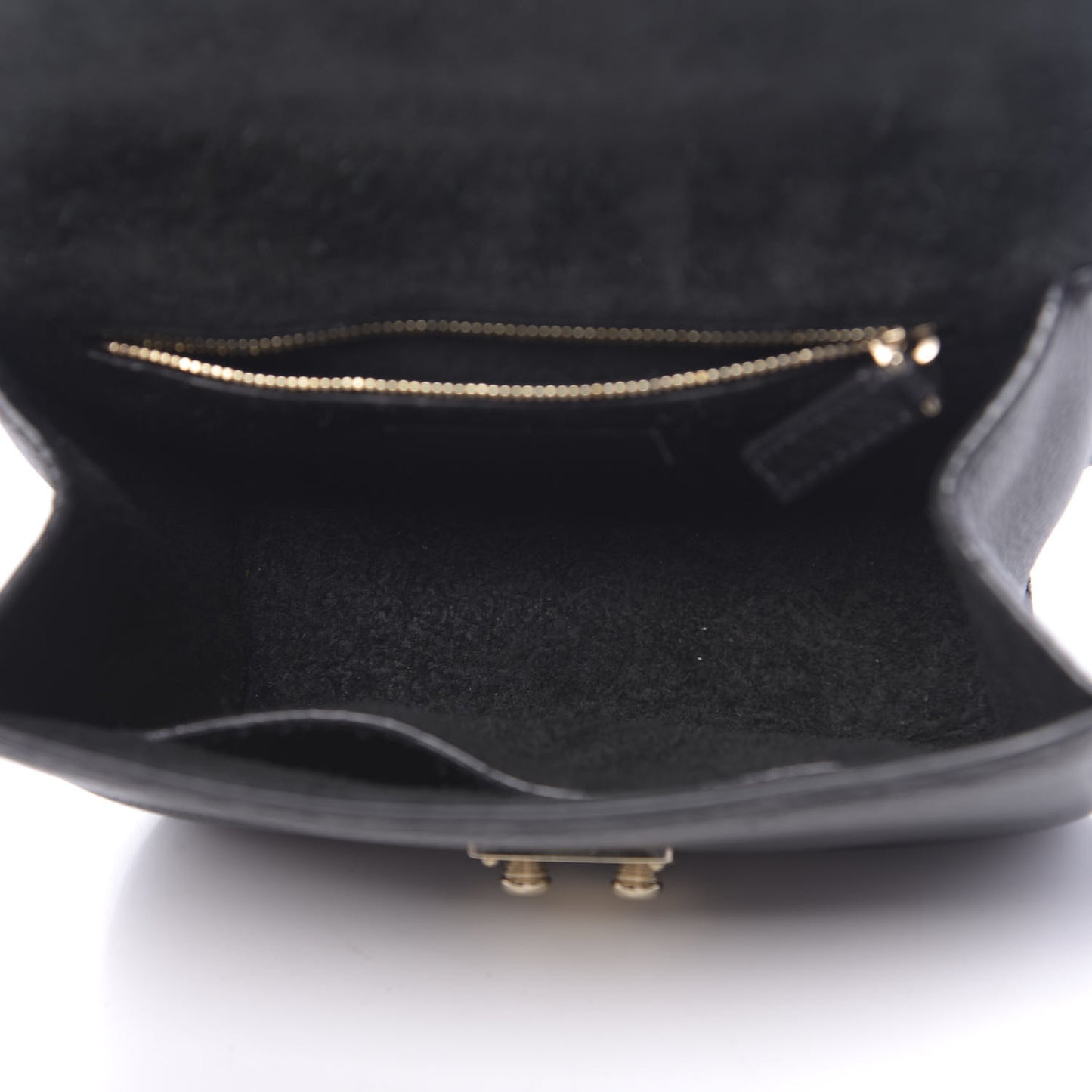 Grained Calfskin Small Glam Lock Rockstud Flap Black