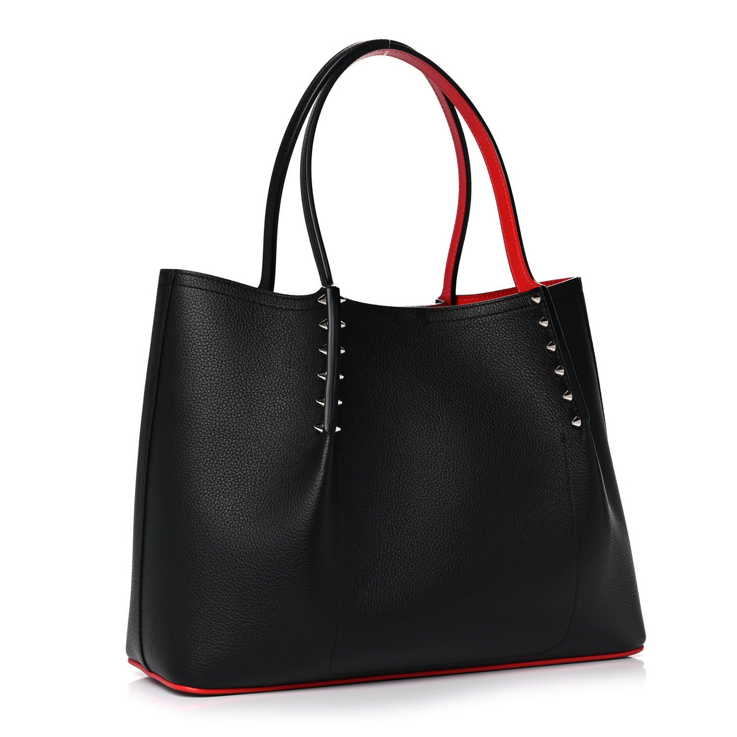 Calfskin Spiked Small Cabarock Shopper Tote Black