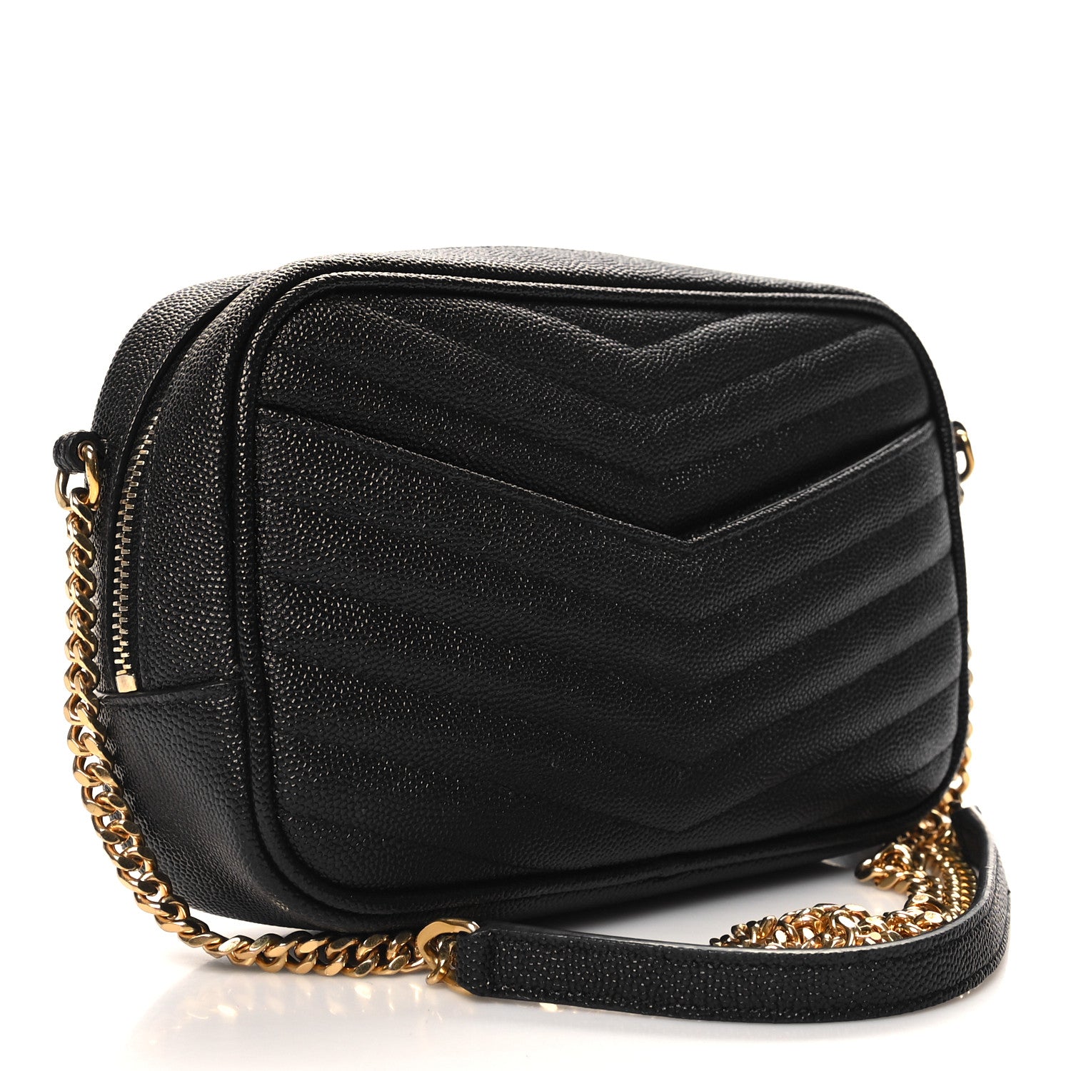 Saint Laurent SAINT LAURENT Grain De Poudre Matelasse Monogram Mini Lou Camera Bag Black 3 of 10