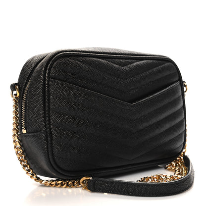Saint Laurent SAINT LAURENT Grain De Poudre Matelasse Monogram Mini Lou Camera Bag Black 3 of 10