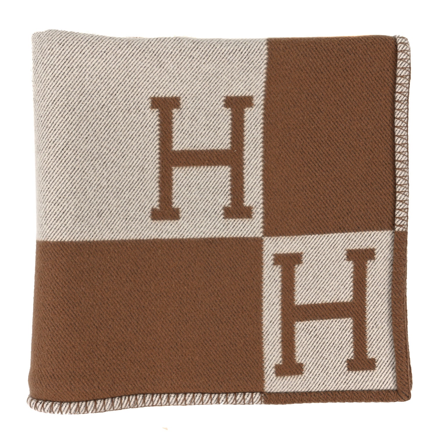 Hermes Wool Cashmere Avalon Blanket Ecru Camel 1 of 3