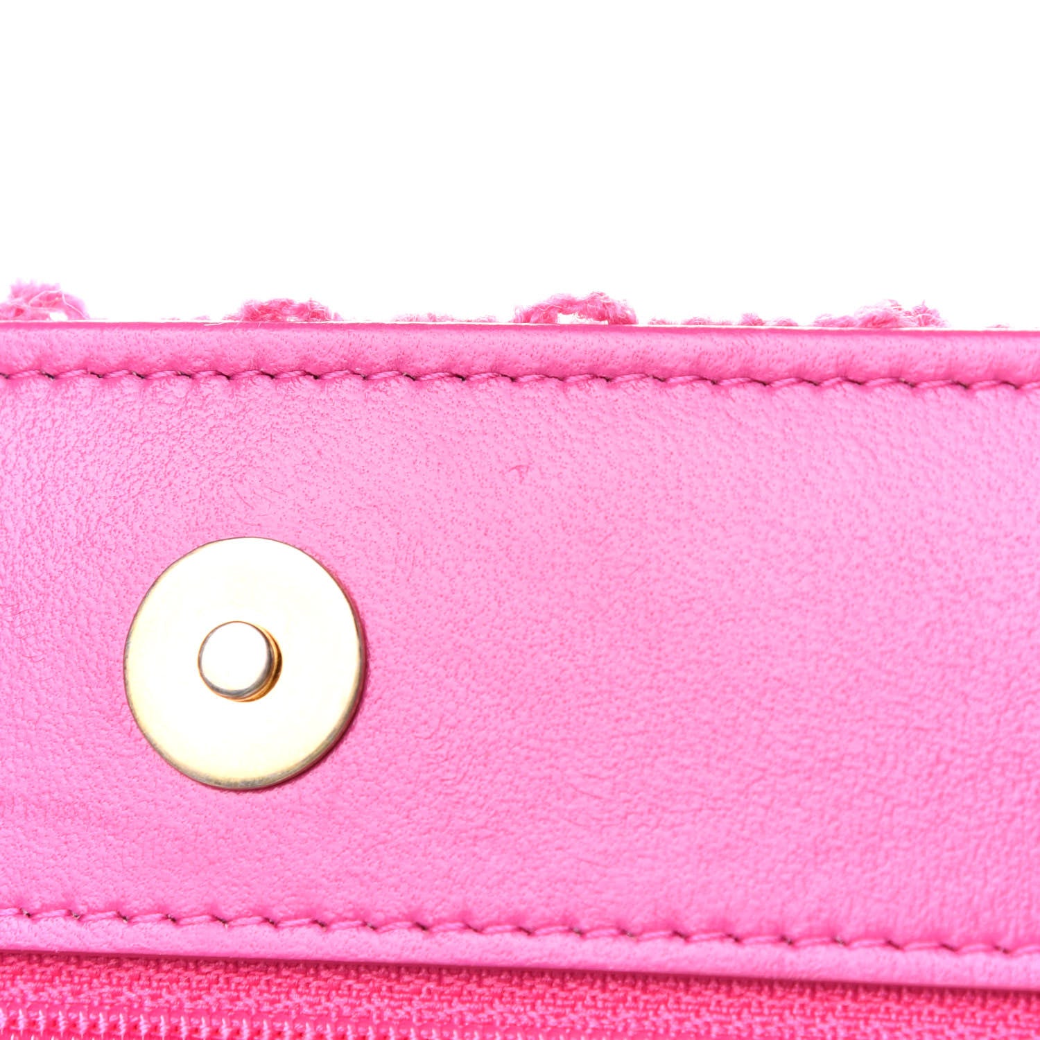 Chanel Wool Tweed Lambskin Quilted Chanel 19 Wallet On Chain WOC and Coin Purse Fuchsia 12 of 13