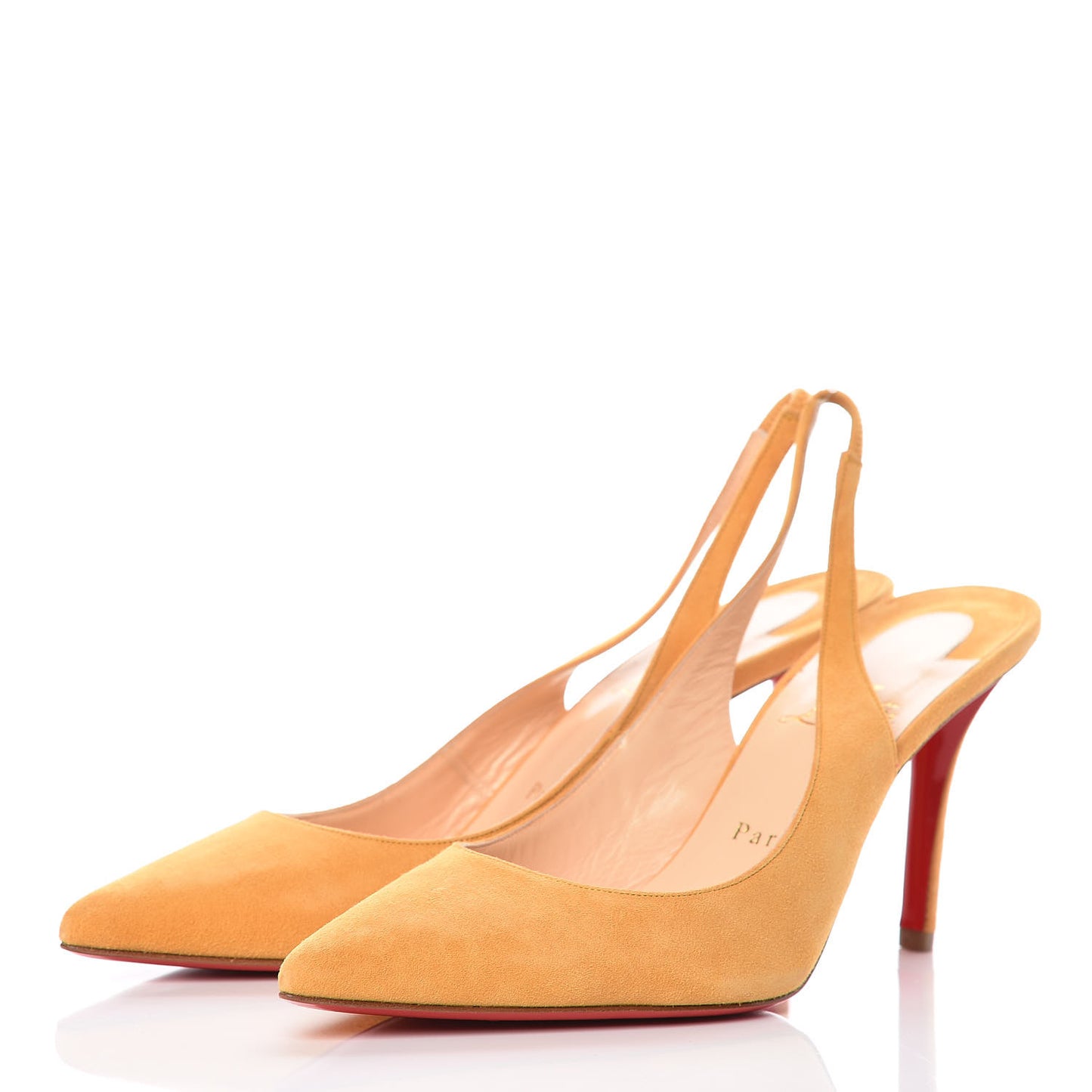 Veau Velours Apostrophy Sling 85 Pumps 39.5 Epi D'Or