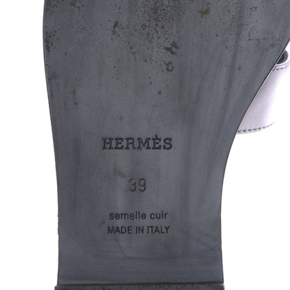 Hermes Metallic Nappa Oran Sandals 39 Argent 7 of 10